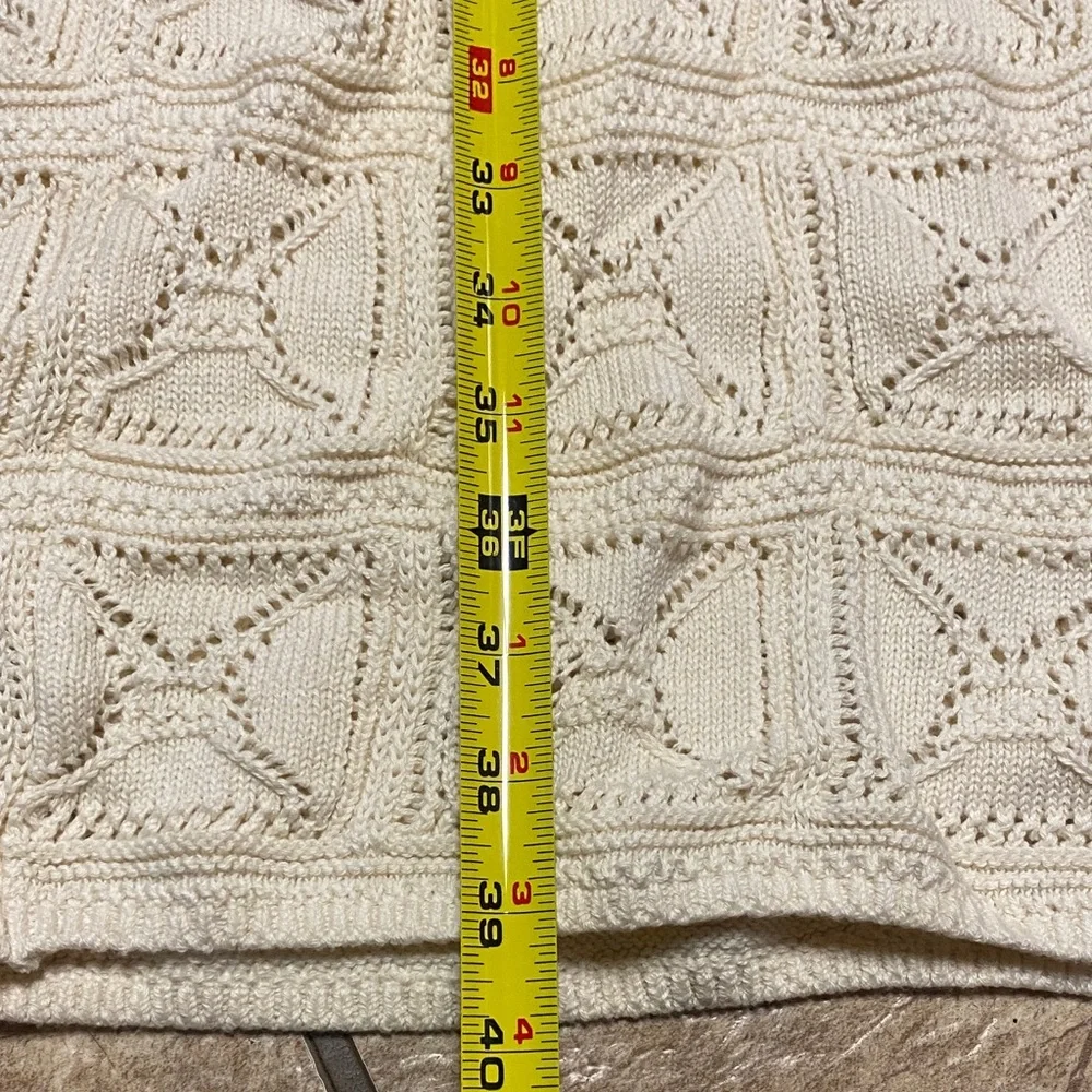 Wide Leg Cream-Colored Pants Chunky Knit Size Medium  NWT Spring Fall - Picture 8 of 14